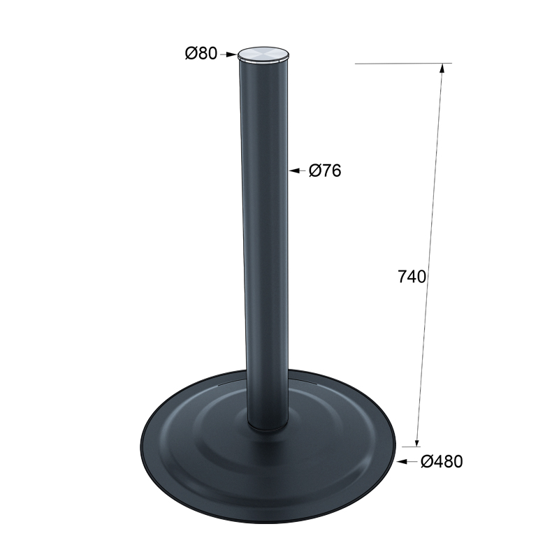 SINGLE LEG D.480 / H.740 / BLACK